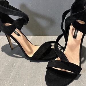 NEW IN BOX Black Suede Heels